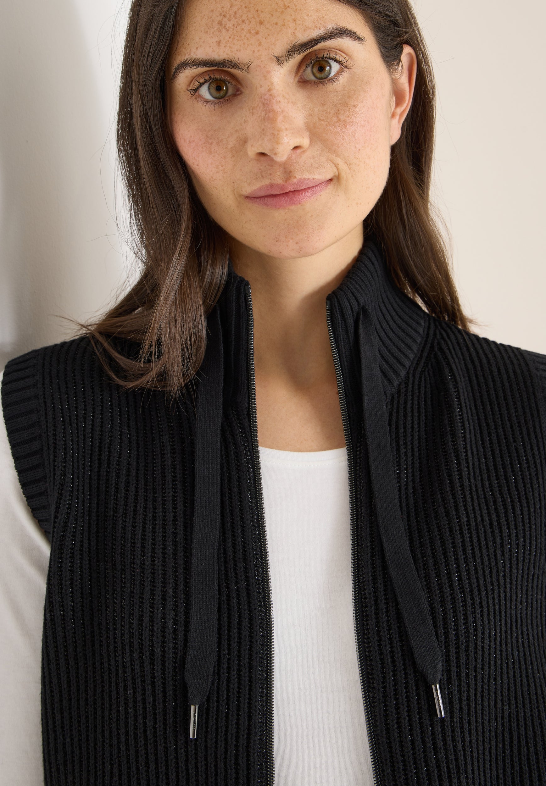 Strukturweste mit Zipper Black Bild 6