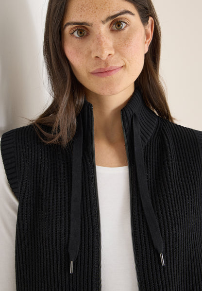 Strukturweste mit Zipper Black Bild 6