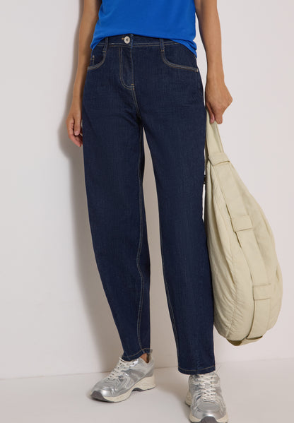 High Waist Barrel Leg Jeans im Loose Fit rinsed wash Bild 3