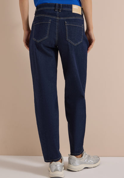 High Waist Barrel Leg Jeans im Loose Fit rinsed wash Bild 4
