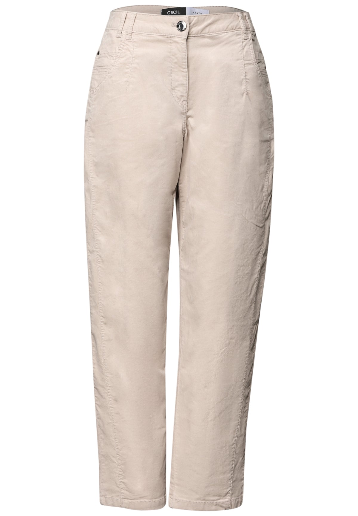 Mid Waist Barrel Leg Hose im Casual Fit cashmere beige Bild 1