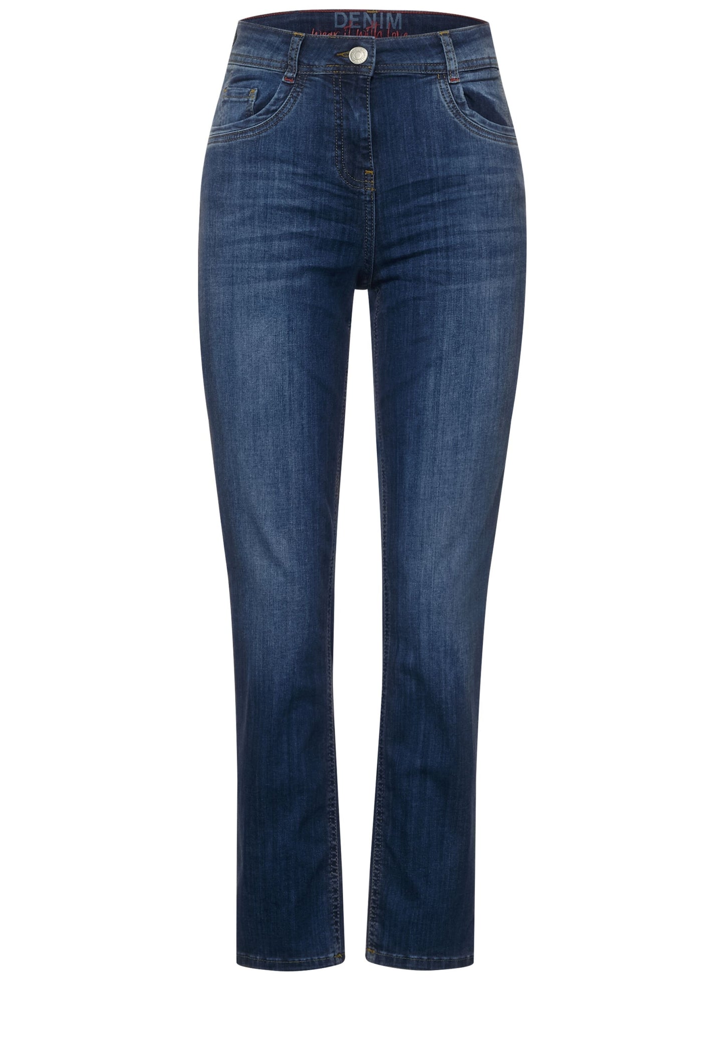 Style Straight Cropped Mid Blu mid blue wash Bild 1