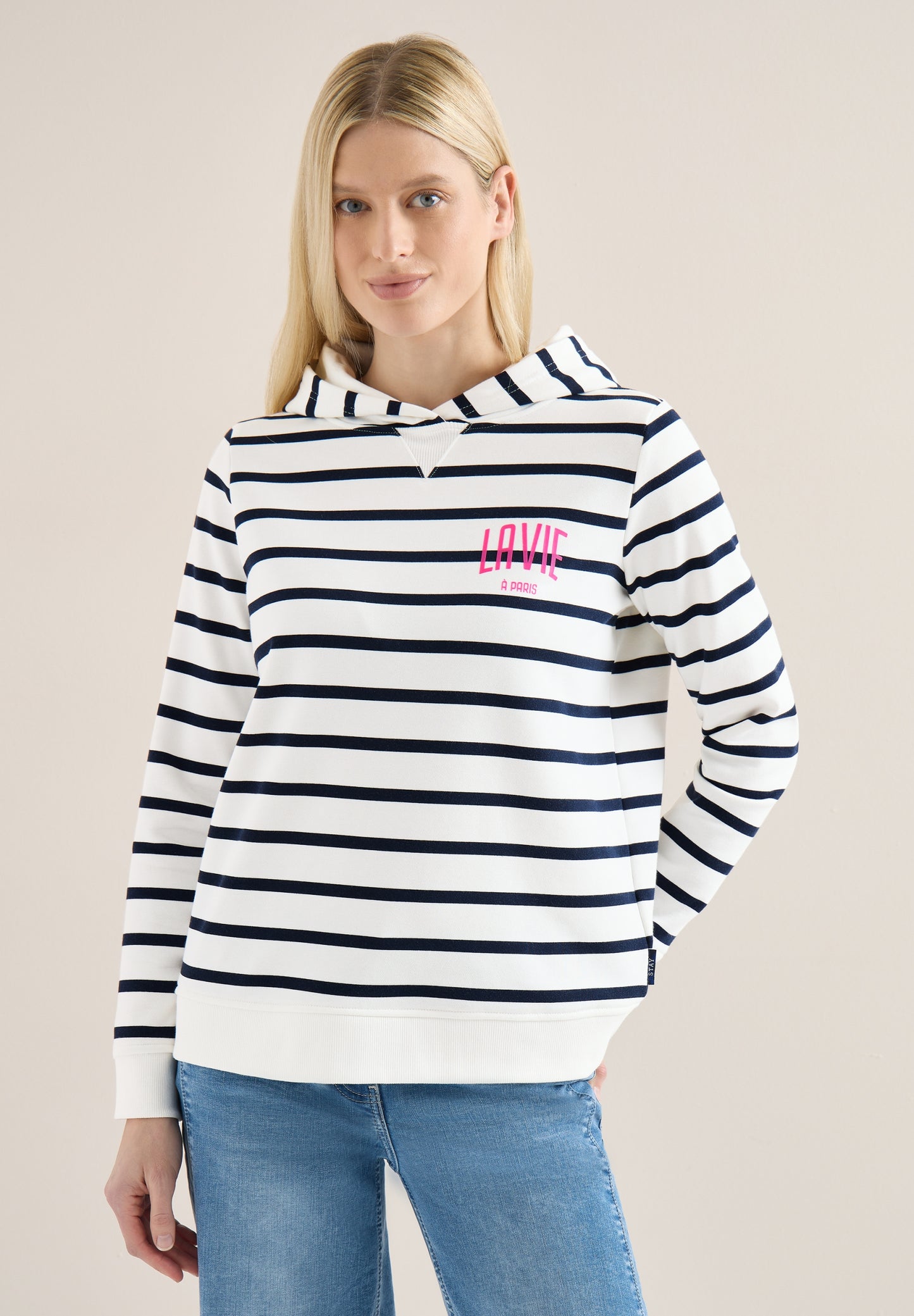 Sweatshirt mit Kapuze und Chestprint universal blue Bild 5