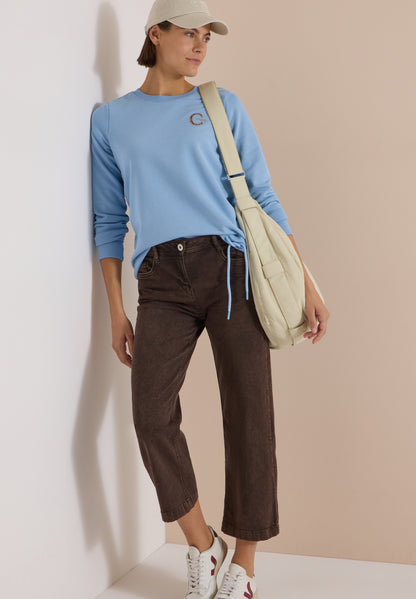 Sweatshirt mit Rundhals und Tunnelzug easy blue Bild 5