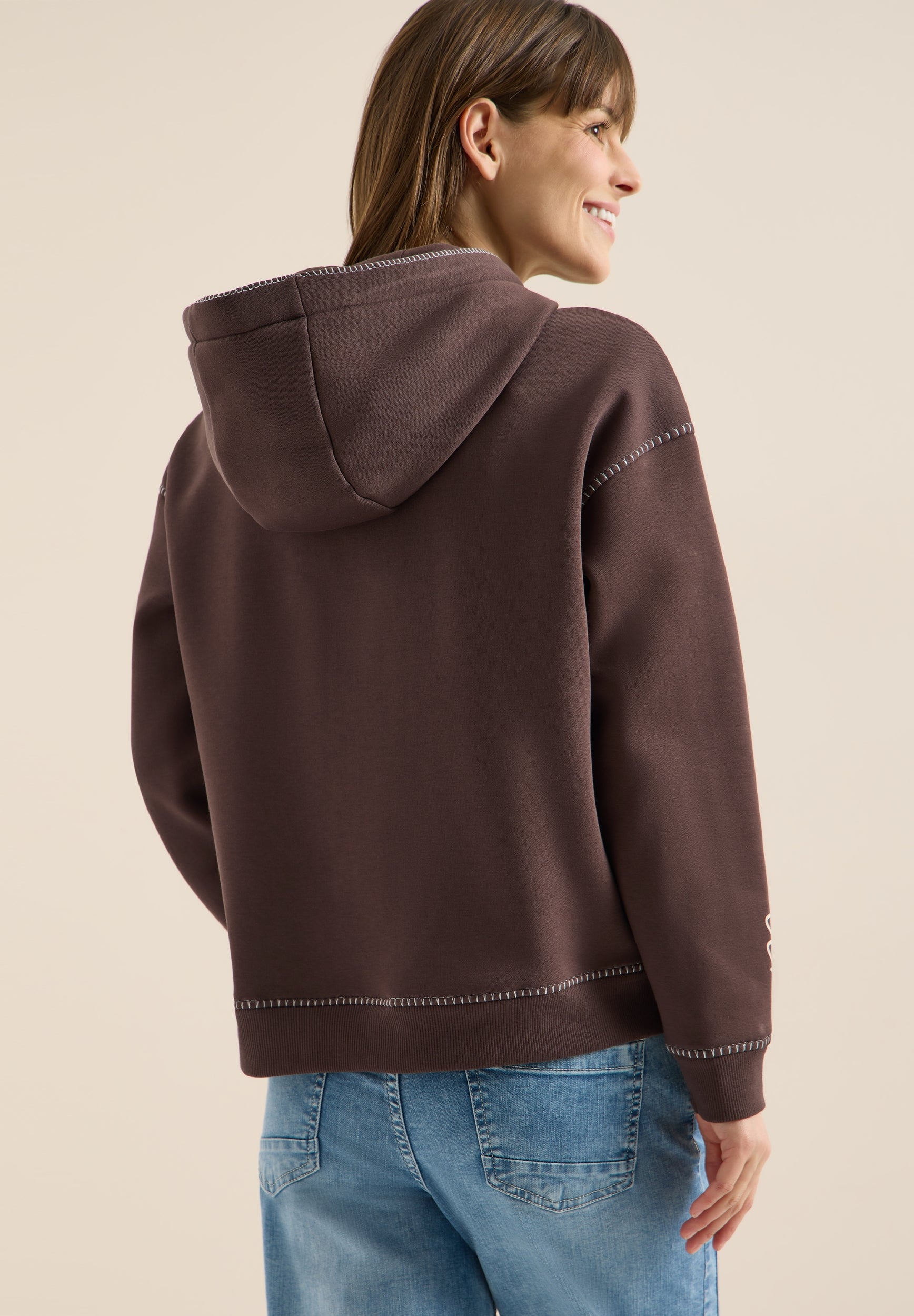 Sweatshirt with deco stitching macchiato brown Bild 4