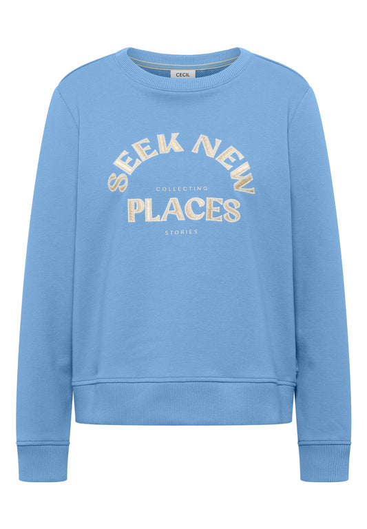 Sweatshirt with Embroidery cloud blue Bild 1