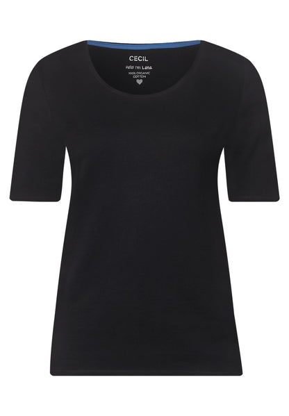 T-Shirt in Unifarbe Black Bild 1