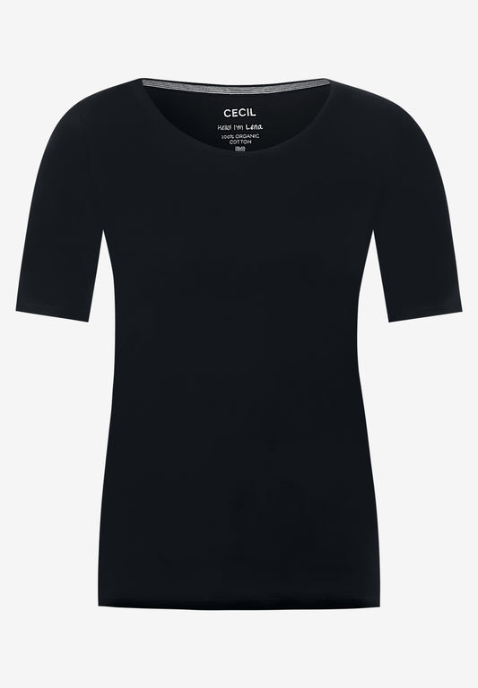 T-Shirt in Unifarbe Black Bild 1