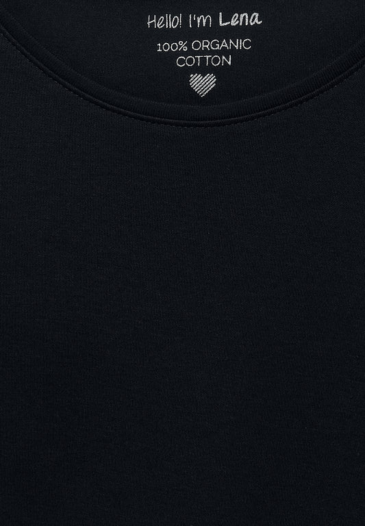 T-Shirt in Unifarbe Black Bild 2