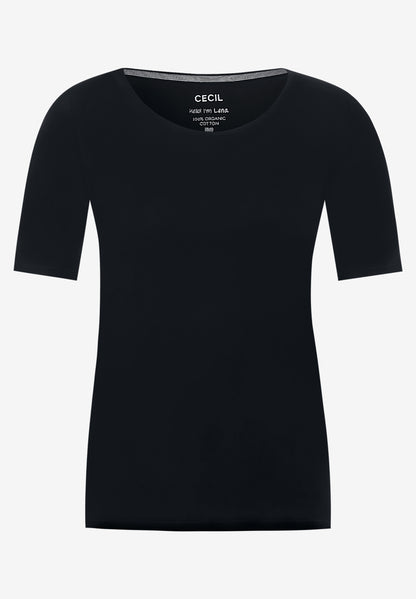 T-Shirt in Unifarbe Black Bild 6