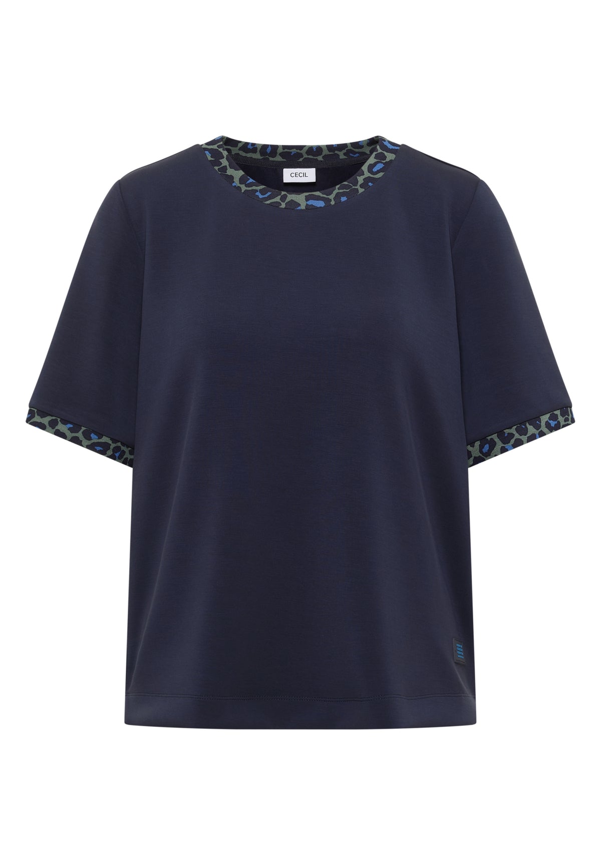 T-Shirt mit Rundhals und Leo-Details urban dark blue Bild 1