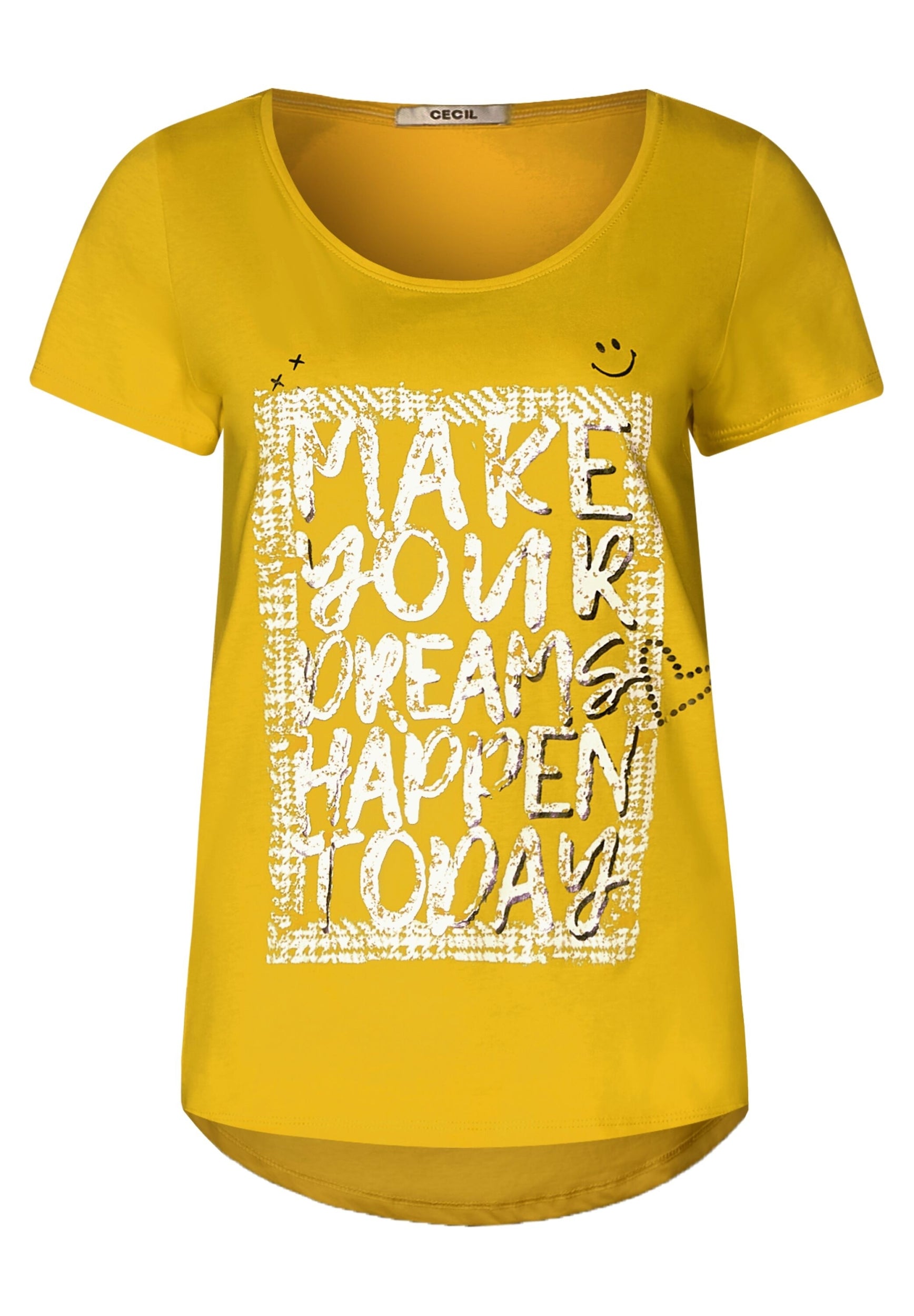 T-Shirt mit Wording Print ceylon yellow Bild 1