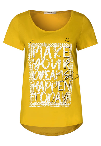 T-Shirt mit Wording Print ceylon yellow Bild 1