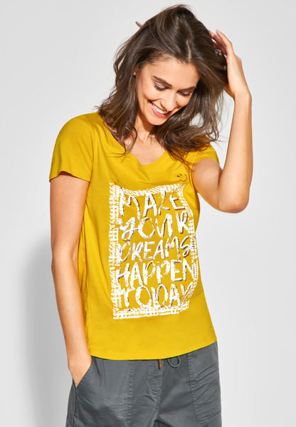 T-Shirt mit Wording Print ceylon yellow Bild 2