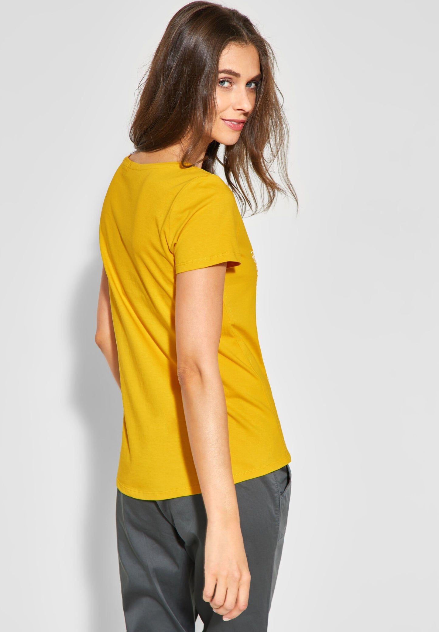 T-Shirt mit Wording Print ceylon yellow Bild 3