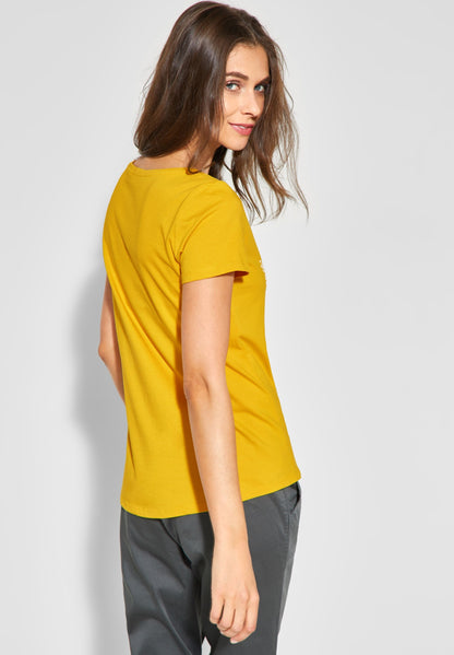 T-Shirt mit Wording Print ceylon yellow Bild 3