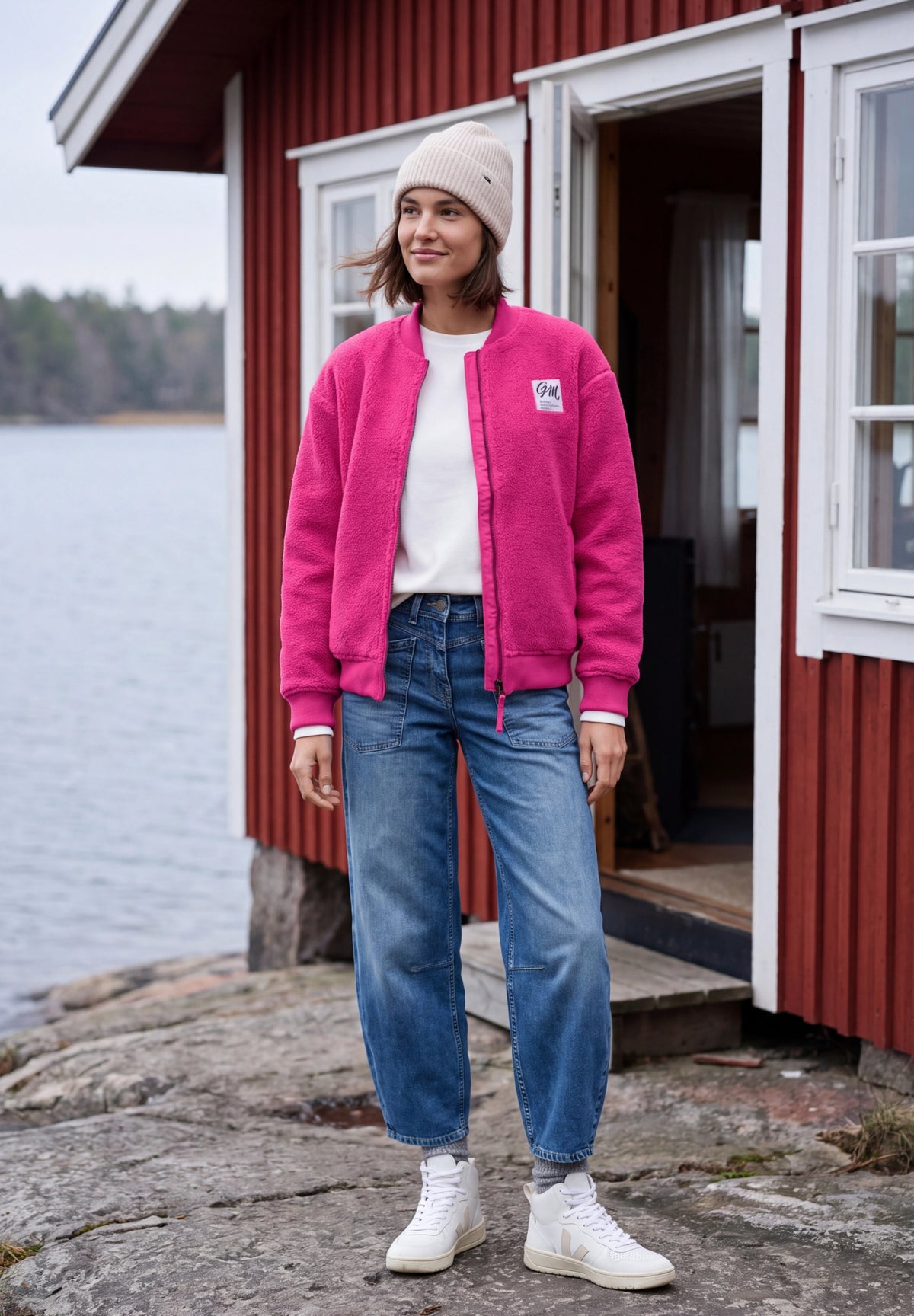Langarm Blouson in Teddy-Qualität pink flash Bild 3