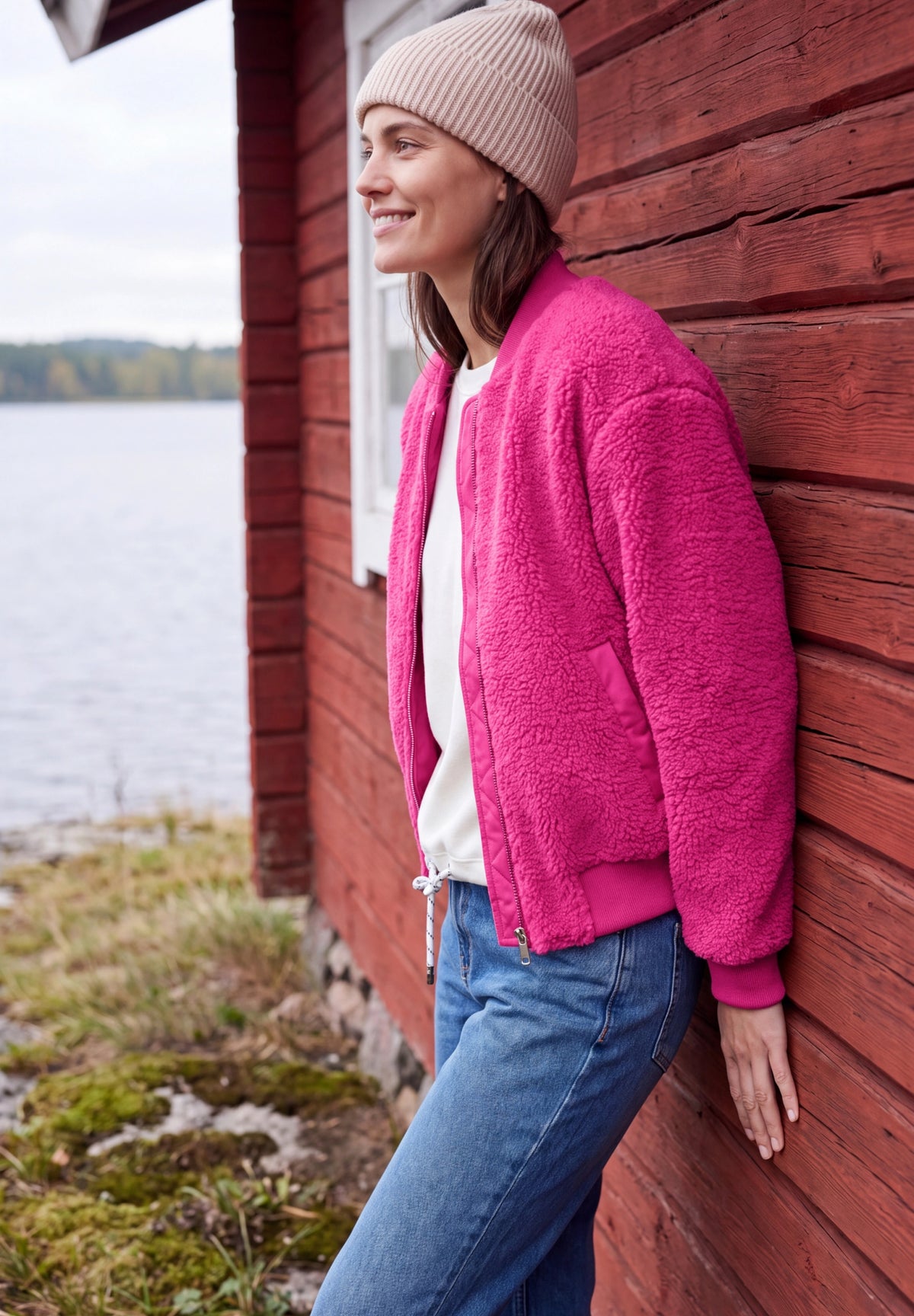 Langarm Blouson in Teddy-Qualität pink flash Bild 5