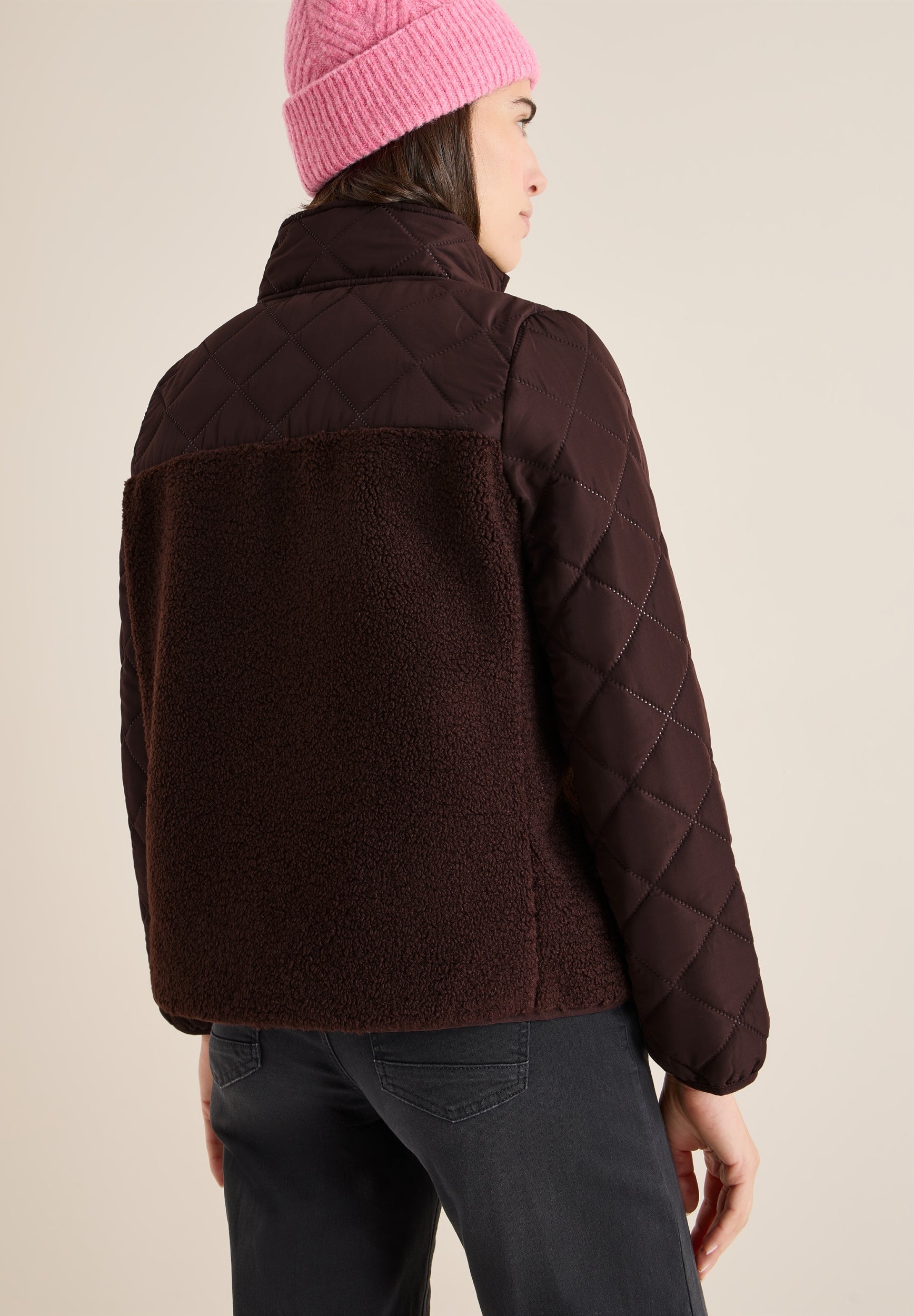 Teddy-Jacke mit Steppdetails tartufo brown Bild 4