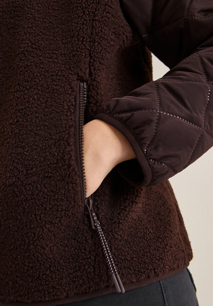 Teddy-Jacke mit Steppdetails tartufo brown Bild 7