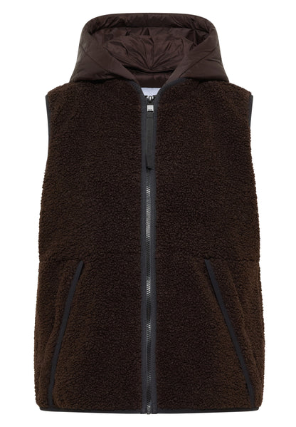 Teddy-Weste mit abnehmbarer Kapuze chocolate sauce brown Bild 1