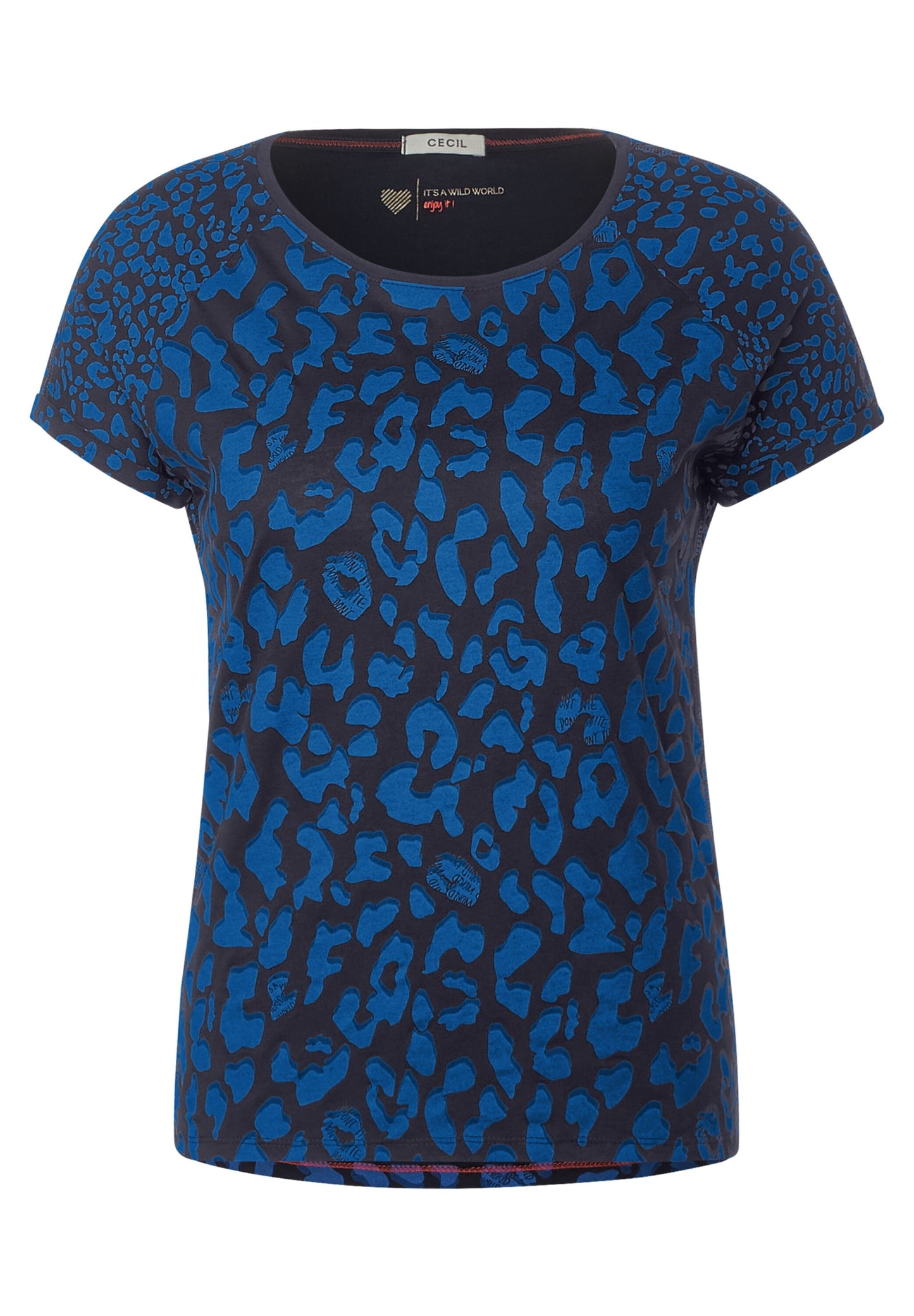 T-shirt with leopard pattern mix
