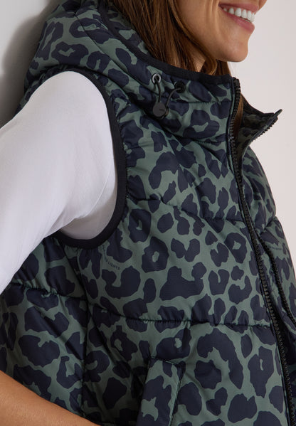 Steppweste mit Kapuze und Taschen dried olive green Bild 7