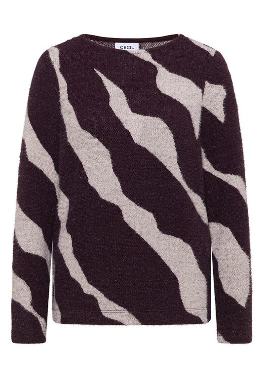 TOS Big AOP Feather Yarn T-Shi eggplant red Bild 1