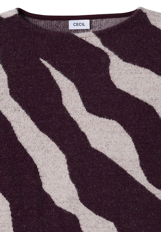 TOS Big AOP Feather Yarn T-Shi eggplant red Bild 2