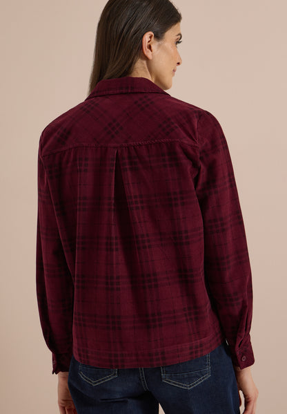 Langarm Hemdbluse mit Karomuster berry red Bild 4