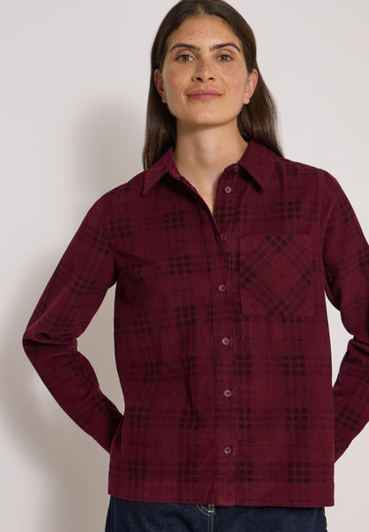 Langarm Hemdbluse mit Karomuster berry red Bild 7
