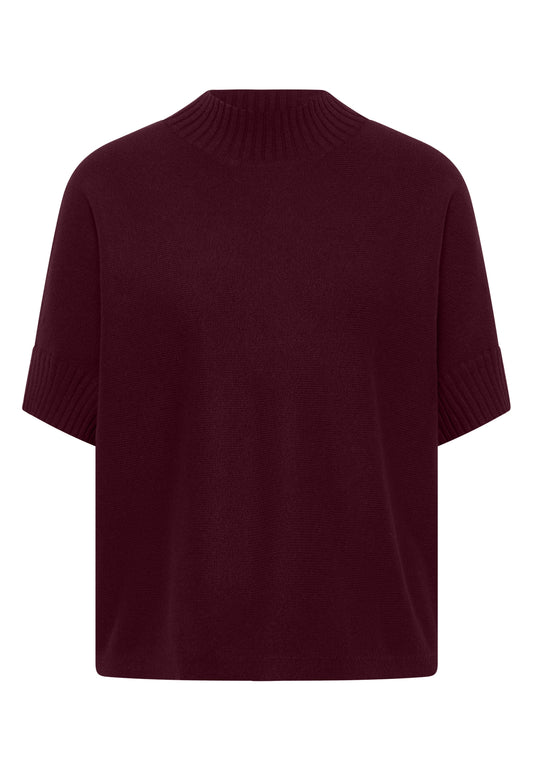 Dolman Pullover mit Turtle Neck red wine Bild 1