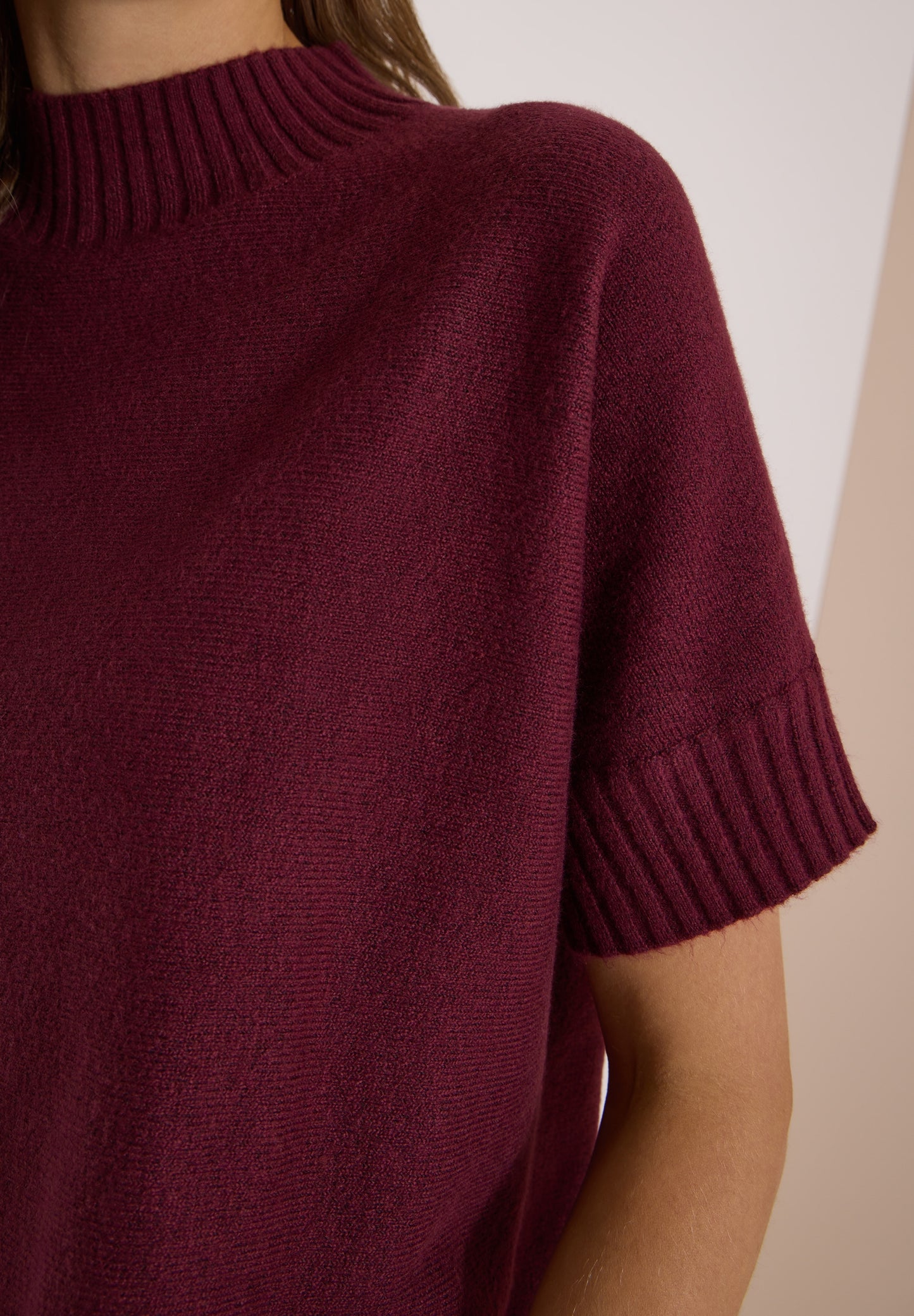 Dolman Pullover mit Turtle Neck red wine Bild 6