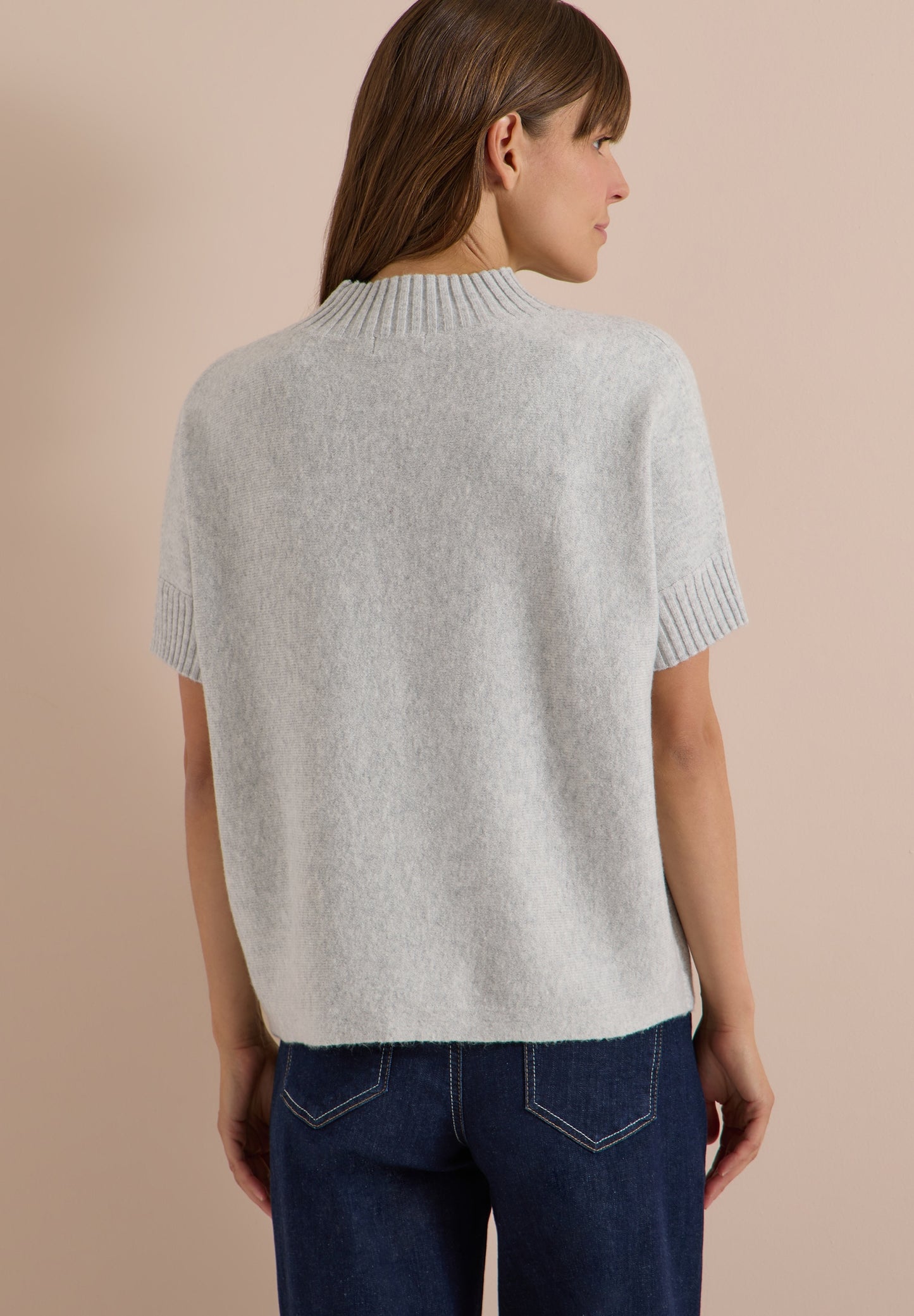 Dolman Pullover mit Turtle Neck light grey melange Bild 4