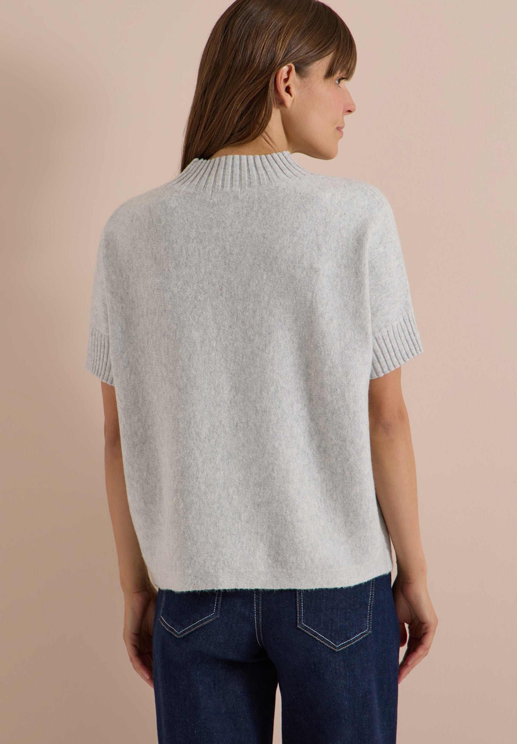 Dolman Pullover mit Turtle Neck light grey melange Bild 4