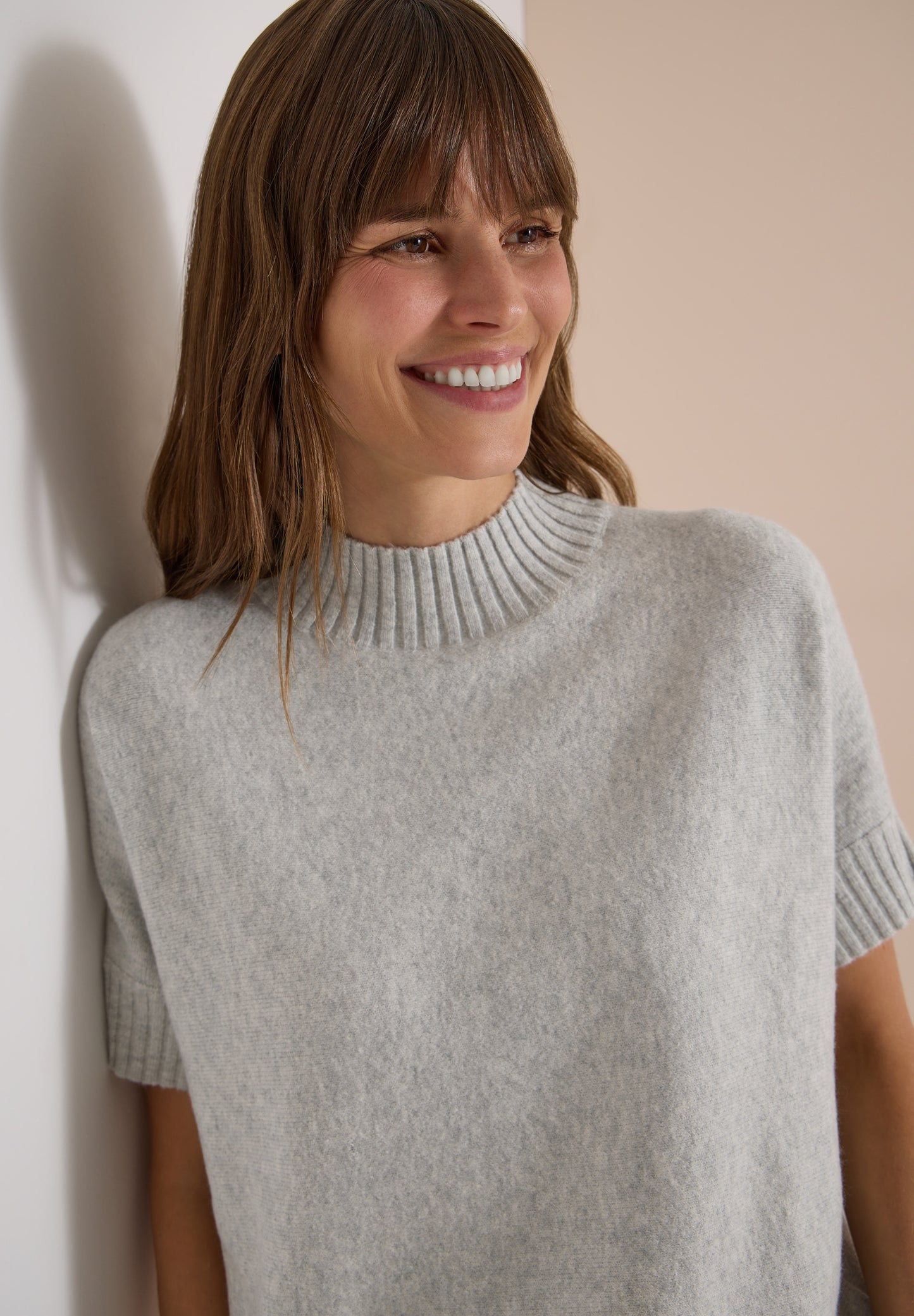 Dolman Pullover mit Turtle Neck light grey melange Bild 6