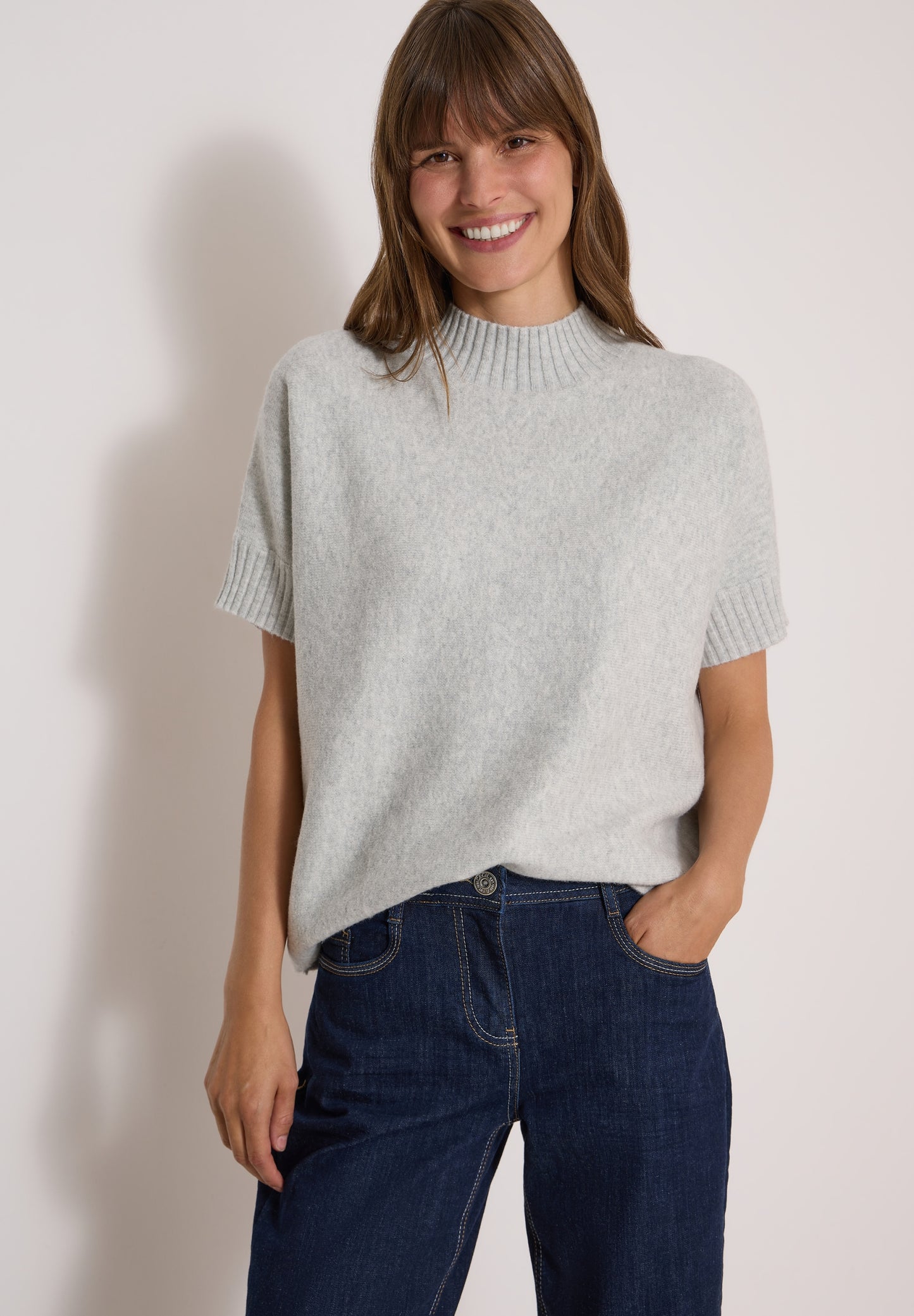 Dolman Pullover mit Turtle Neck light grey melange Bild 7