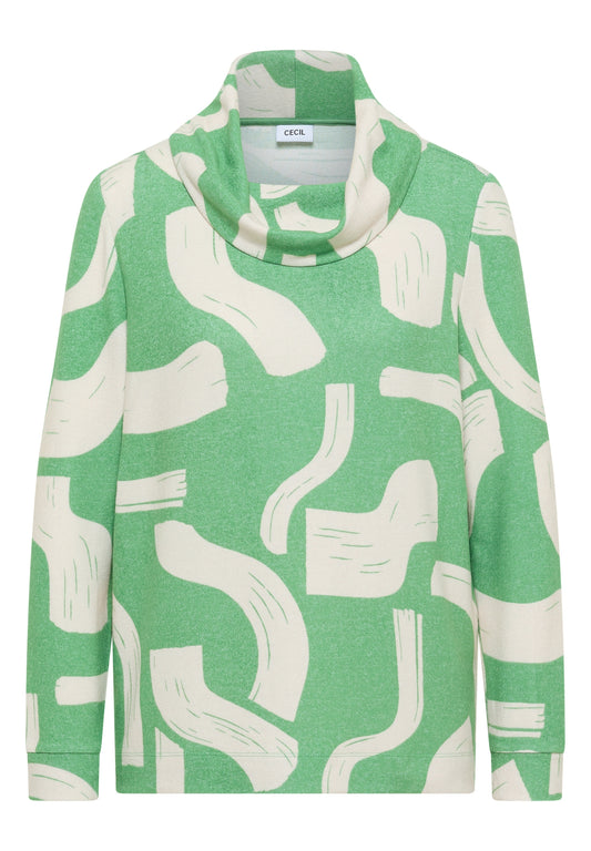 TOS Cozy Melange AOP Big Colla bamboo green melange Bild 1