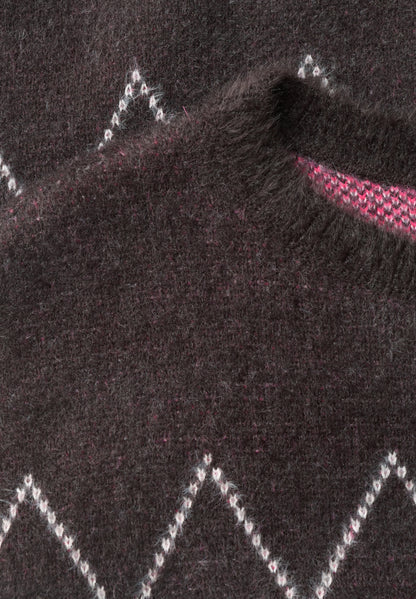 Federgarn Pullover mit Argyle-Muster truffle brown Bild 2