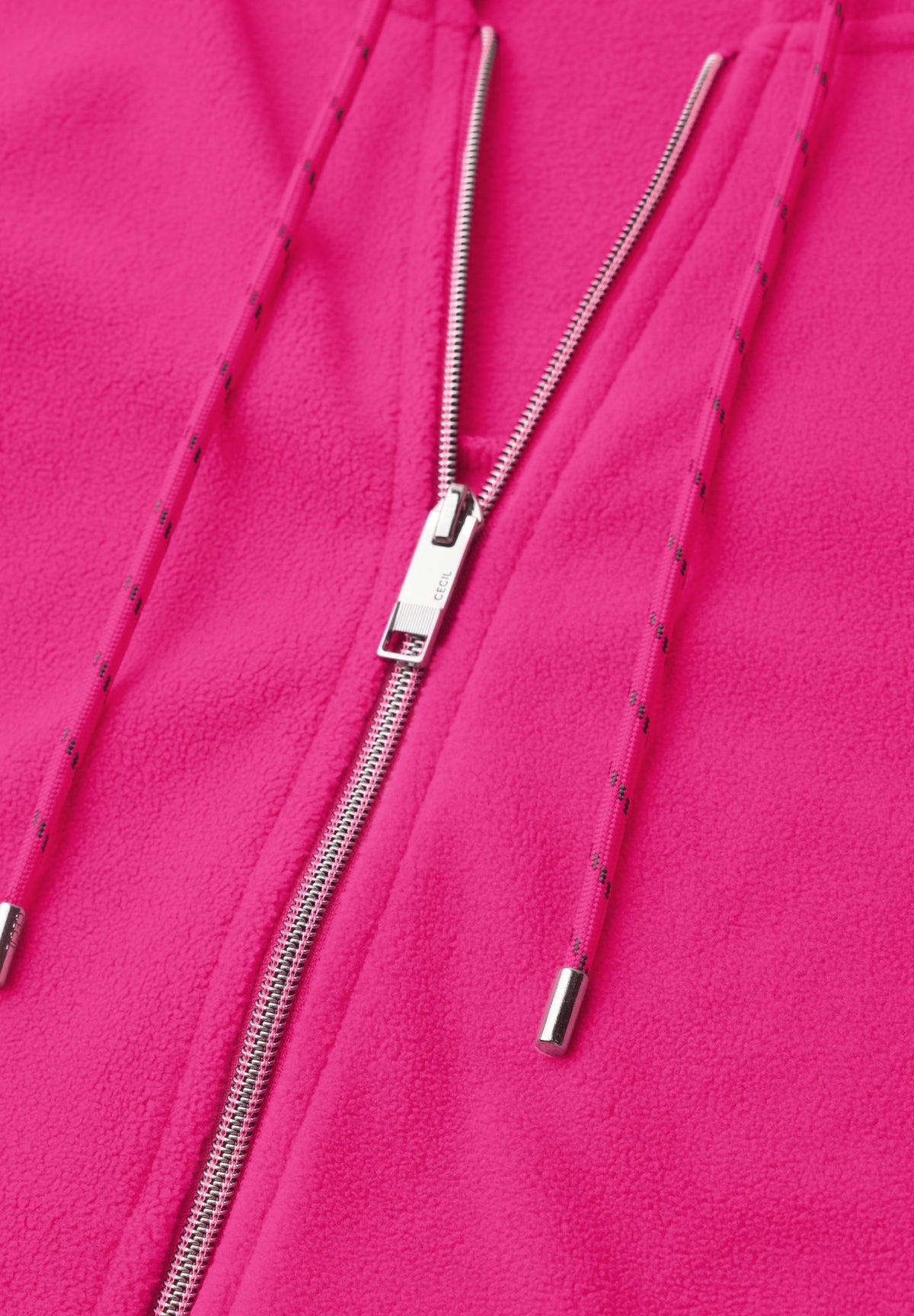 Langarm Fleece Jacke mit Kapuze pink flash Bild 2