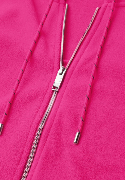 Langarm Fleece Jacke mit Kapuze pink flash Bild 2