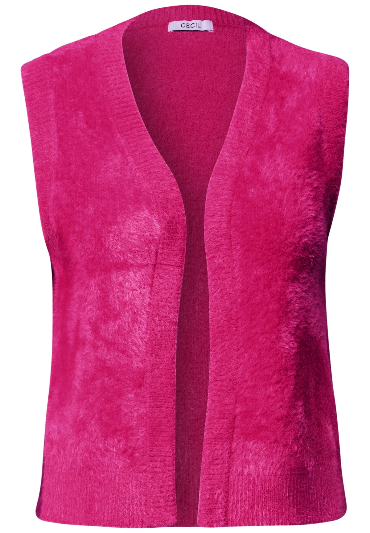 Offene Federgarn-Weste in Unifarbe pink flash Bild 1