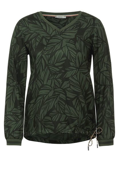 Blouse with leaf print