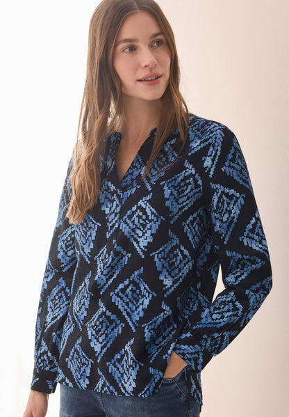 TOS Printed Splitneck Blouse universal blue Bild 5