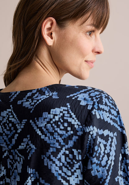 TOS Printed Splitneck Blouse universal blue Bild 8