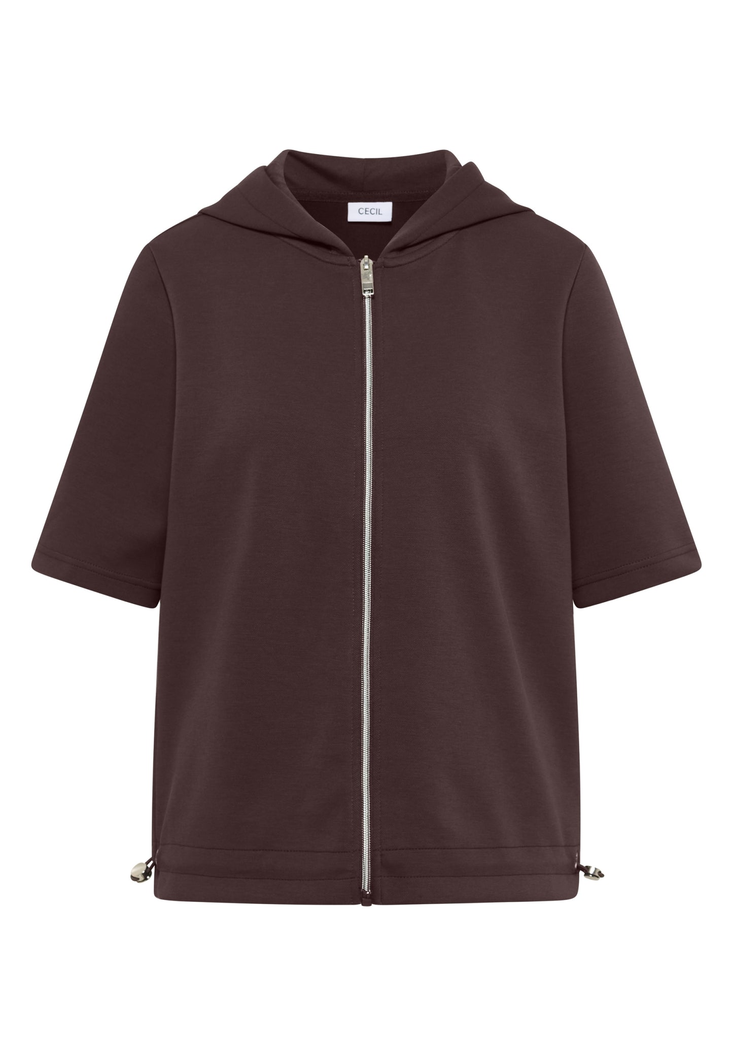 Kapuzenjacke mit seitlcihen Tunnelzügen brown cacao Bild 1