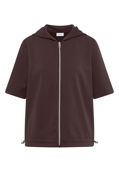 Kapuzenjacke mit seitlcihen Tunnelzügen brown cacao Bild 1