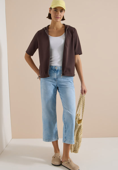 Kapuzenjacke mit seitlcihen Tunnelzügen brown cacao Bild 5