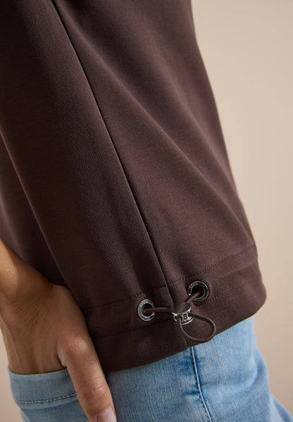 Kapuzenjacke mit seitlcihen Tunnelzügen brown cacao Bild 6