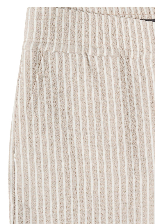 Wide Leg Hose in Seersucker-Qualität grain beige Bild 2